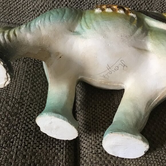Vintage Chalkware Elephant - Carnival Chalkware Elephant Figurine - Nice - Picture 5 of 8